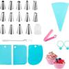 Conjunto de Bicos Decoradores Amazon em Estoque do Fabricante, Bico Decorador de Creme para Bolo, Ferramenta de Decoração, Espátula, Ferramentas de Confeitaria DIY