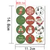 Pegatinas navideñas para exportación, pegatinas decorativas para sellar, pegatinas adhesivas redondas, pegatinas para regalos, 1 hoja con 12 pegatinas