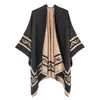 Outono e inverno senhoras monocromático cashmere frente rachada capa xale dupla face wearable quente xale Amazon venda quente
