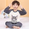 Pijamas de Franela para Niños Otoño e Invierno Engrosados Niños y Niñas Dibujos Animados Vellón Coral Ropa para Bebé para Niños Grandes para Uso Exterior