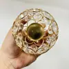 Juego de 3 portavelas de cristal dorado transfronterizos, adornos metálicos creativos para bodas, festividades, decoración del hogar y arreglos para cenas a la luz de las velas
