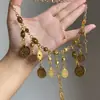 Novo estilo étnico chinês retrô desgastado exótico nobre moeda borla requintada corrente de clavícula colar
