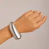 Pulsera Metálica Irregular Transfronteriza con Diseño de Gota de Agua, Superficie Pulida, Banda Ancha, Estilo Europeo y Americano de Moda, Pulsera con Cierre de Resorte Metálico Exagerado