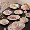 Tazón de Cerámica Jingdezhen Personalizado de Alta Temperatura Bajo Esmalte Estilo Francés Crema En relieve Tazón para el Hogar Plato