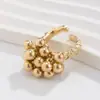 Anel Aberto com Borla de Bola Plissada Irregular Design Europeu e Americano Anel para Dedo Indicador de Nicho Joias de Luxo Acessível Joias de Alta Qualidade