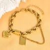 Pulseira de Corrente Cubana de Aço Inoxidável Estilo Novo Europeu e Americano Transfronteiriço, Coração Prensado a Óleo, Corte Manual, Produto Real Prevalecerá