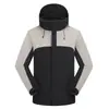 Cortavientos tres en uno de bloques de color, unisex, impermeable, a prueba de viento, cálido, con forro polar, adecuado para actividades al aire libre, senderismo y trabajo