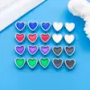 Mezclado con 20 gotas de aceite, cuentas espaciadoras de aleación de amor con forma de corazón, cuentas planas con agujeros verticales, accesorios de bricolaje hechos a mano, fabricantes al por mayor