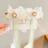 Horquilla floral estilo antiguo para niños, horquilla de princesa tradicional, horquilla con borla estilo chino para niñas pequeñas, accesorio para el cabello Hanfu para niñas