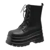 Botas de caña alta para mujeres petite, zapatos de mujer de media caña que aumentan la altura, botines nuevos estilo 2026 de suela gruesa, botas Martin, botas de mujer de otoño que aumentan la altura