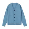 Artesano Aficionado 2025 Estilo Británico Color Sólido Ajuste Delgado Texturizado Tejido Fino Cárdigan Moda Simple Tendencia Rayas Hombre Cuello en V
