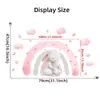 Pegatina de Pared Adhesiva de Conejito Cálido y Lindo Estilo de Dibujos Animados Rosa Arcoíris Femenino Pegatina Decorativa Br93567