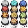 Juego de lentejuelas de 12 colores de 1 mm, ultrafinas, con purpurina en polvo, para maquillaje, esmalte de uñas en gel, materiales de joyería para decoración de uñas, venta al por mayor