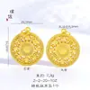 Colar com Pingente Bússola Oito Tesouros Cor Dourado Areia Vietnamita de Longa Duração com Símbolo da Sorte Disco Vazado para Corrente de Suéter Feminino