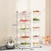 Estante de preparación de alimentos de encimera multicapa, herramienta de almacenamiento de bandeja de ingredientes multifuncional, estante de alimentos para el hogar, organizador de bandeja de preparación de alimentos para cocina
