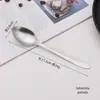Colher de Aço Inoxidável Doméstica Colher de Jantar Infantil Garfo para Bolo Sobremesa Colher de Café com Cabo Longo Colher para Misturar Utensílios de Mesa de Aço Inoxidável