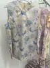 Nuevo chaleco artístico retro estilo chino de rayón bordado estilo chino, nuevo chaleco floral rosa de verano