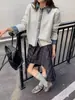 Cárdigan de punto con diseño patchwork de mezclilla estilo japonés y coreano, nuevo suéter chaqueta casual holgado para mujer, otoño e invierno 2026