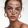 Pegatinas de maquillaje facial de escamas de sirena con purpurina nuevas transfronterizas, personalidad linda, pegatinas de tatuaje temporal para bola de vacaciones