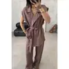 Conjunto de dos piezas de estilo minimalista color albaricoque para mujer, con caída, holgado, adelgazante, enviado por comercio electrónico transfronterizo