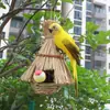 Casa de Pájaro Tejida Creativa para Mascotas Colgante Nido de Pájaro de Hierba Tejida Hecho a Mano Arreglo de Entorno para Jardín de Infancia Adorno Colgante Aéreo Balcón Pastoral