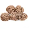 Venta caliente lino flor Navidad boda fiesta lino flor zapatos flor sombrero Flor lino Rosa