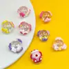 Pulsera Transparente de Dibujos Animados Pintada a Mano Accesorios de Cuentas Decoración Colgante Perforada Cadena para Funda de Teléfono Móvil DIY Acrílico
