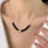 Collar de perlas estilo ins para mujer, diseño de nicho que combina con todo, cadena de clavícula con perlas de imitación de amor, colgante de amor, joyería al por mayor