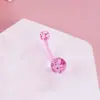 Anillo para ombligo de acero inoxidable directo de fábrica, moda europea y americana, colgante de cabeza de conejo rosa, clavo para ombligo, anillo umbilical, transfronterizo