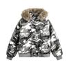 Marca de Moda para Hombre Abrigo Acolchado de Algodón Camuflaje con Capucha y Cuello de Piel Sintética Invierno Deportes al Aire Libre Abrigo de Mezclilla Acolchado de Algodón