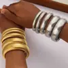 Pulsera Europea y Americana de Acero Inoxidable Transfronteriza, Alta Calidad, Hipoalergénica, Pulsera Abierta Elástica de Acero de Titanio, Pulsera Personalizada Que No Se Desvanece