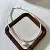 Collar de Plata de Ley S925 Perla Shijia Cierre de Colgante Universal Clip Colgante para Mujeres, Mismo Estilo que se Ve en la Transmisión en Vivo de Xiaohongshu Cadena para Clavícula