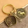 Zodíaco Chinês Cabaça Cesto de Varrer Enxada Chaveiro de Carro Pingente Porta-Chaves Anel Ornamento Pingente Alta Qualidade Exquisite