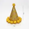 Sombrero de Cumpleaños para Niños y Adultos Punto Láser Reflectante Gorra Puntiaguda de Bola Gorra Puntiaguda de Fiesta Gorra de Corona Gorra de Bola Mao