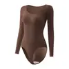 Body Moldeador de Manga Larga con Botones Triangulares Transfronterizo Europeo y Americano, Levantamiento de Glúteos Control de Abdomen Tallas Grandes Ropa Interior Moldeadora de Manga Larga