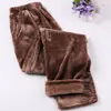 Pijama de Franela para Mujer Ropa de Casa Pijama Engrosado para Mujer Otoño e Invierno Lindo Coral Fleece Pantalones de Pijama Calientes Engrosados