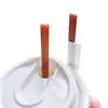 Popote para Café de Doble Agujero, Popote Desechable de Alta Gama con Dos Agujeros y Boca Plana, Empaquetado Individualmente para Bebidas Calientes y Té