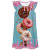 Comercio exterior transfronterizo venta al por mayor directa impresión digital 3D azúcar helado donas pijama de niña suelto mangas voladoras