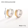 Pendientes Sencillos Dorados Personalizados de Amazon Transfronterizos Acero de Titanio Color Combinado Pendientes Redondos Pendientes de Gama Alta Venta al por Mayor
