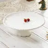 Estilo Europeu Cor Sólida Artesanato Pérola Cerâmica Luxo Leve Prato de Frutas Prato de Bolo Bandeja Enfeites Prato de Casamento Defeitos