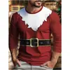 Camiseta navideña de cuello redondo para hombre de Amazon transfronteriza, directa de fábrica, para exportación, camiseta de hombre moderna con estampado digital