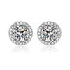 Brincos Moissanite Simulada Transmissão ao Vivo para Mulheres Ins Coração Agulha Prata Esterlina S925 Zircônia Seis Garras Brincos Moissanite