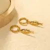 Brincos Série Estilo Marinho Europeu e Americano Estrela do Mar Concha Peixe do Mar Tartaruga Brincos Brincos de Ouro 18K Aço Inoxidável para Mulheres