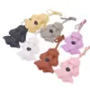 Nuevo Colgante de Perro de Peluche Muñeca de Cuero Decoración de Bolso Llavero Perro de Dibujos Animados de Cuero Sintético Colgante de Mochila