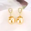 Joia Huabi Nova 2024 Fundo de Cobre Banhado a Ouro Pérola Temperamento Luxo Leve Conjunto Dourado Feminino 14-12mm Atacado