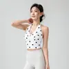 Top Regata Yoga Xadrez Gola V Estampa Xadrez Alça no Pescoço Slim Fit Roupa de Ginástica Camisola Corrida Fitness Roupa Esportiva