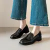 Mocasines Súper Suaves para Mujer Primavera y Otoño 2026 Estilo Británico Retro Zapatos Pequeños de Cuero Negros Zapatos de Trabajo de Suela Plana