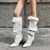 Nueva Colección Otoño/Invierno 2026: Botas de Moda de Tacón Alto, Con Adorno de Botones, De Doble Uso, Hasta la Rodilla, Para Mujer, Puntiagudas, Tacón de Aguja, Botas Largas