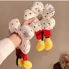 Mickey Flor Ola Pelo del Trasero Círculo Bucle Intestinal Grande Cabeza de Bola de Felpa Linda Princesa en apuros Cuerda para Atar el Cabello Accesorios para el Cabello para Mujeres