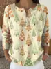 Sudadera de Punto con Cuello en V, Botones y Mangas Largas, Estilo Nuevo Transfronterizo, Otoño e Invierno, Suéter con Estampado de Moda Personalizado para Mujer